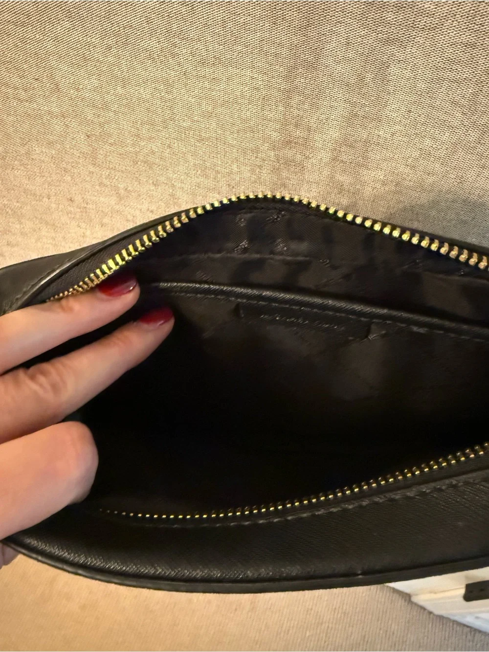 Michael Kors Black Crossbody with Gold Chain Detail